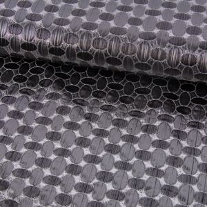 Faschingsstoff Jacquard Polyester Glitzer Ovale anthrazit silber 1,40m Breite