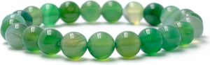 Bixorp Gems Náramek ze zeleného botswanského achátu - náramek z leštěných drahých kamenů - 20 cm