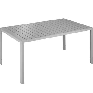 tectake Hliníkový zahradní stůl Bianca s nastavitelnou výškou nohou 150x90x74,5cm - stříbrný/šedý