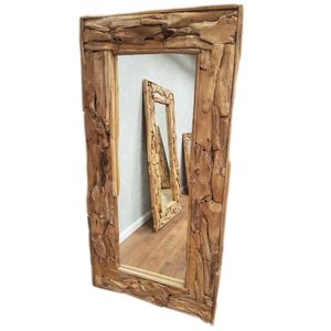 dasmöbelwerk Wandspiegel Spiegel massiv Teak Holz Vintage 200 cm