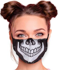 Mundschutz Maske in verschiedenen Farben Stoffmaske mit Motiv Mund- Nasenschutz mit wechselbarem Filter einstellbare Ohrbügel, Modell wählen:Totenkopf Gebiss