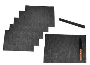 Polyesterové podložky - 30x45 cm - sada 6 kusov - antracitová