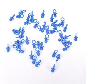 48 Schnuller 2,8x1,5cm Streudeko Taufe Geburt Baby Deko Tischdeko, Farbe:hellblau