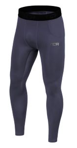 TCA Herren Leggings, Kompressionshose, Sporthose, Lang - Dunkelgrau, L