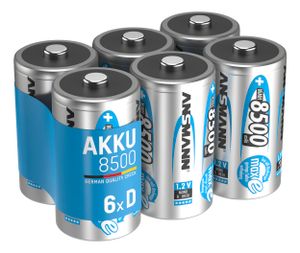 ANSMANN Akku D 8500mAh Mono NiMH 1,2V – 1000x wiederaufladbar (6 Stück)