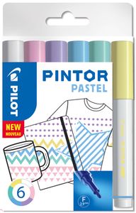 PILOT Pigmentmarker PINTOR fein 6er Set "PASTEL MIX"