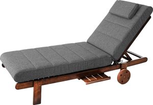 PillowPrim Gartenmöbel Matratze, für Liege, Sonnenliegen, balkon, outdoor, Liegenauflage, Polster, Sofa, Sitzkissen, Anthrazit, 204x60 cm