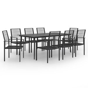HOMMIE© 9-teilige Gartengarnitur für 8 Personen mit 8 Robustem Stühlen Garten-Essgruppe mit Tisch Möbelset