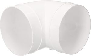 KOTARBAU® spojka potrubia Ø 100 mm ohyb ventilačného potrubia 90° plastová biela