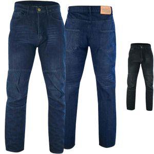 Denim Motorradjeans Motorradhose Futter Aramidfasern Jeans inkl. Protektoren, Jeansgröße:W38 / L34, Farbe:Blau
