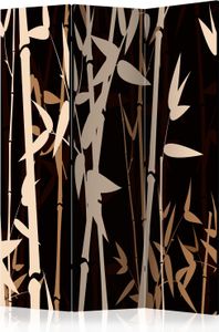 3-teiliger Doppelseitiger Vlies Paravent - Bamboos 135x172 cm Orient p-B-0043-z-b
