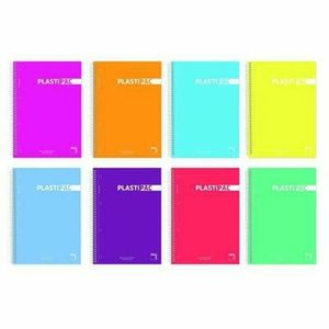 Pacsa notizbuch plastipac 80 blätter grafikpapier polypropylen einband folio 90gr sortierte farben -5u-