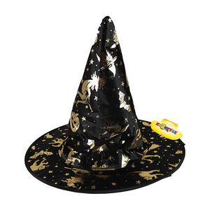 Rappa detská čiapka zlatá čierna čarodejnica/Halloween
