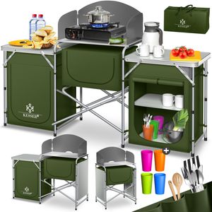 KESSER® Campingschrank, Campingküche mit Aluminiumgestell,  inkl.Tragetasche ,  Kocherschrank für Camping , Campingmöbel , Outdoor