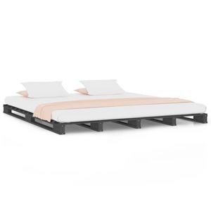 vidaXL Paletová postel Grey 200x200 cm Borovicový masiv