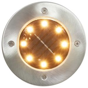 vidaXL Solarne lampy podłogowe 8 szt. LED ciepły biały