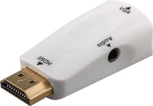 Kompakter HDMI-Stecker auf VGA Buchse mit 3,5 mm Audio-Buchse, vergoldet