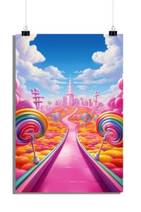 Wonderland Poster - Schloss Poster - Kinderzimmer Poster - Buntes Poster - 61x91cm - Perfekt zum Einrahmen