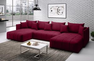 FURNIX U-Form-Sofa ASVIL Wohnzimmersofa mit Schlaffunktion und Bettkasten MH59