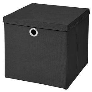 1 Stück Schwarz Faltbox 28 x 28 x 28 cm  Aufbewahrungsbox faltbar mit Deckel