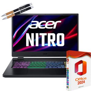 Gamer / CAD Acer Nitro 5 AN517-55 - Intel Core i7 - 64GB DDR5-RAM – 4000GB SSD - Windows 11 Pro + MS Office 2024 Pro - 44cm (17.3") Full HD IPS