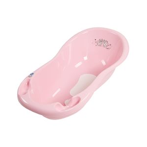 LUPPEE Ergonomische Babywanne 100cm/84cm, Badewanne Baby, Baby-Badewanne mit Stöpsel und Anti-Rutsch-Matte, Hund und Katze, Farbe:Pink, Größe:100 cm