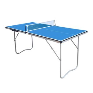 Cougar Tischtennisplatte Mini 1500 Basic Klappbar in Blau | Indoor klappbarer & tragbarer Tischtennistisch | Ping Pong Tisch für Kinder & Erwachsene | 150 x 67 x 69 cm