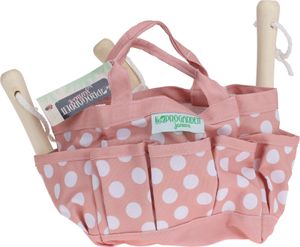 Kinder-Gartengeräte-Tasche, rosa mit weißen Tupfen