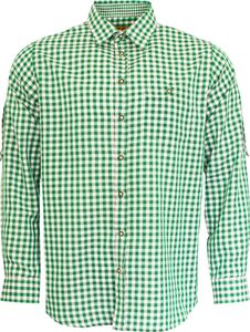 MADDOX Slim Fit Trachtenhemd "Niels" Kariert | Grün Weiß Kragenweite: S (37/38)