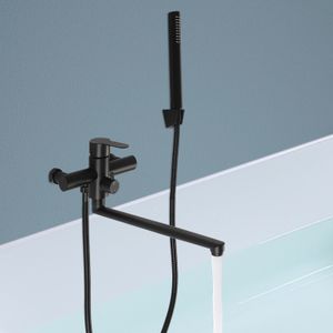Schwarz Badewanne Wasserhahn Wandmontage Bad mit Handbrause Freistehend Badewannenmischer Wasserhahn Schwarz Badewanne Wasserhahn Wandmontage Bad mit Handbrause Freistehend Badewannenmischer Wasserhahn