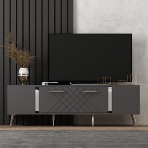 Skye Decor, Detas- Detas OLV, Anthrazit, TV-Schränke, 48,2x150x35 cm, 100% Melaminbeschichtete Partikelplatte