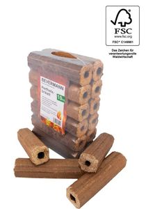 Premium Holzbriketts aus Buche/Eiche 20 kg ohne Bindemittel mit Zugloch