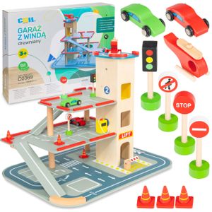 COIL Parkgarage Parkhaus Holz-Spielgarage Lift Auto Garage Holzgarage Kinder Holzspielzeug + Zubehör COIL Parkgarage Parkhaus Holz-Spielgarage Lift Auto Garage Holzgarage Kinder Holzspielzeug + Zubehör