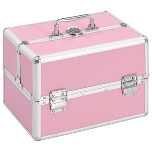 vidaXL Kosmetický kufřík 22x30x21 cm růžový hliník