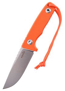 Battle Merchant Schnitzel TRI Feststehendes Outdoormesser mit G10 Griff in Orange Orange