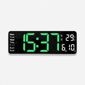 Multifunktionale digitale LED-Wanduhr, Fernbedienung, elegantes und modernes Display, 4 verschiedene Nutzungsfunktionen, 32 x 10 cm – Walltime