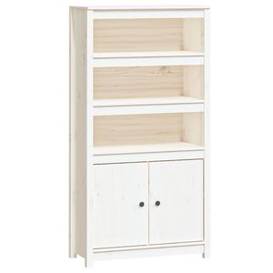 vidaXL Vysoká doska biela 80x35x154 cm Masívne borovicové drevo