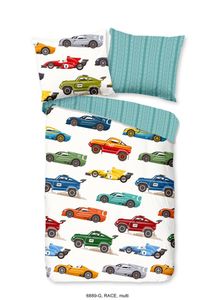 Good Morning Junior Kinder Bettwäsche mit Autos - 100 x135 cm - 100% Baumwolle