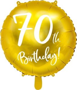 Balon foliowy 70th Birthday 45cm złoty