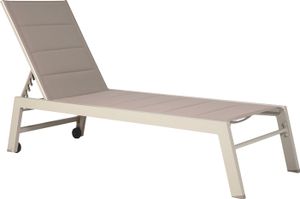 Sonnenliege BARBADOS aus taupefarbenem Textilene - Aluminium taupefarben