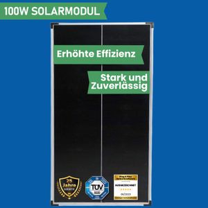 100W Mono Solarmodul Solarpanel für Camper, Wohnwagen %26 Wohnmobil Silber- 46