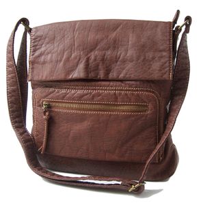 Handtasche Umhängetasche Leder-Look braun Damen Bag Street Ta7046