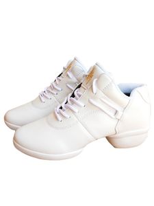 ABTEL Sneaker Damen Split Sole Dance Übung Runder Zehen Jazzschuh Nicht Rutschdicke Tanzschuhe,Farbe:Weiß,Größe:39