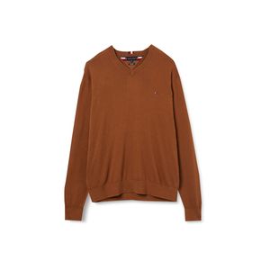 Tommy Hilfiger PIMA Baumwolle CASHMERE V NECK BROWN M