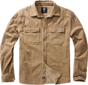 Pánské tričko s dlouhým rukávem Brandit Corduroy Classic Shirt Long Sleeve camel - 6XL