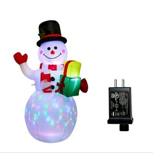 Schneemann 150 cm Aufblasbar Weihnachtsdekoration beleuchtet mit drehbaren LED-Lichtern, für Innen- und Außenbereich