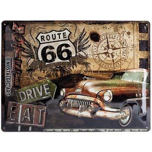 Nostalgic-Art - Blechschild 30 x 40 cm - Autostrady USA - Route 66 Road Trip