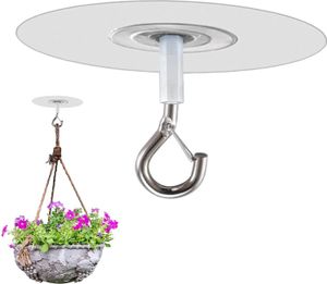 3 Stk Deckenhaken Selbstklebend, Wandhaken Mit Sicherung Ohne Bohren,Schwerlast Deckenhaken,Klebehaken Extra Stark Für Blumentöpfe, Deckenhaken Mit Sicherung Für Pflanzen,Blumentöpfe,dekorative Lampe