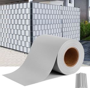 UISEBRT PVC Sichtschutzstreifen Extra Dick Sichtschutzfolie Blickdicht Sichtschutz Streifen Doppelstabmattenzaun Zaunfolie Mit 20 Befestigungsclips Für Gartenzaun Balkon 35m x 19cm Grau
