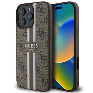 Guess GUHMP16XP4RPSW Apple iPhone 16 Pro Max hardcase 4G Printed Stripes MagSafe brown